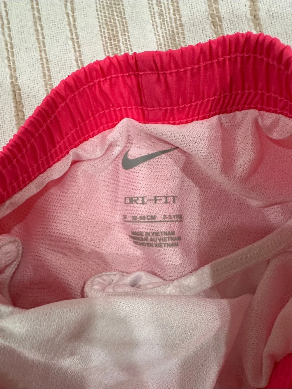 Nike Girl's Hot Pink Athletic Shorts with Black Trim